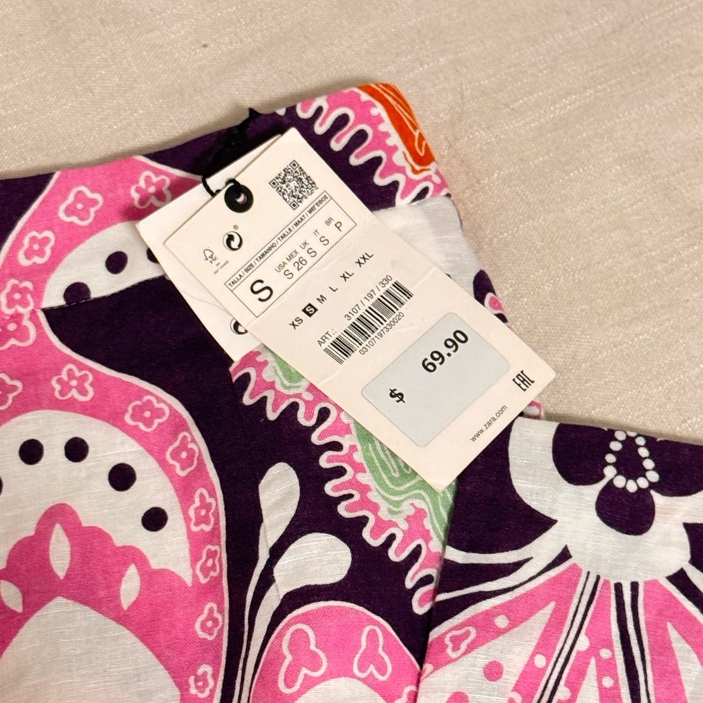 Brand new Size Small Zara Linen Colorful Pants